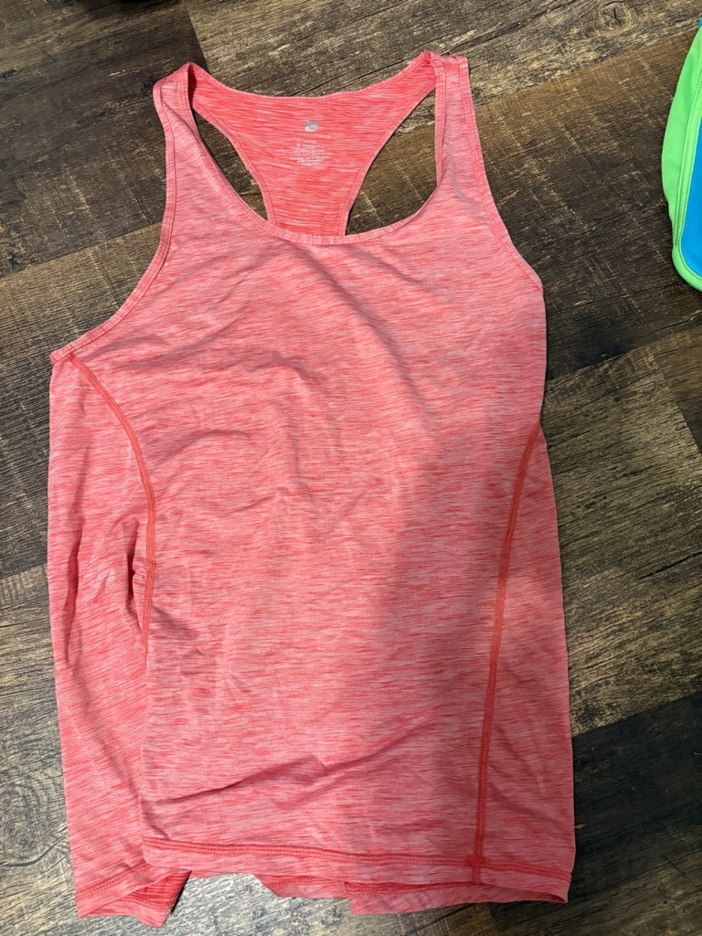 Coral Heathered Racerback Tank Top